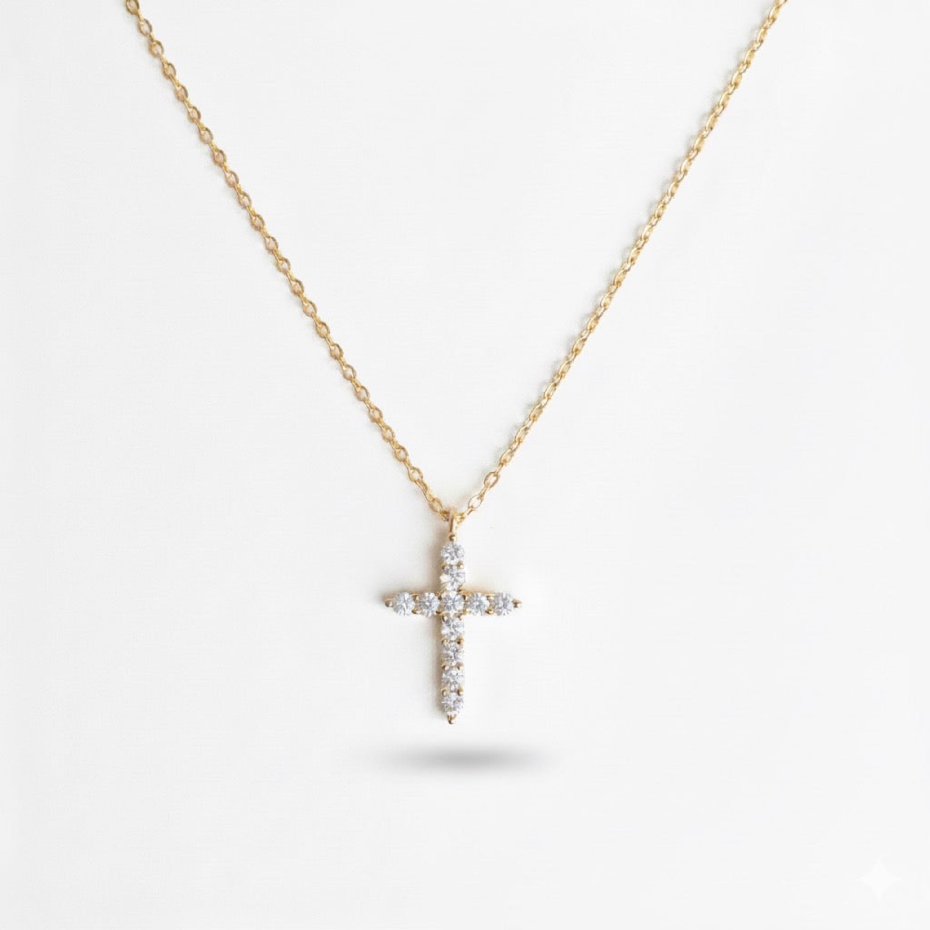 Dainty Sparkle Cross Necklace-0