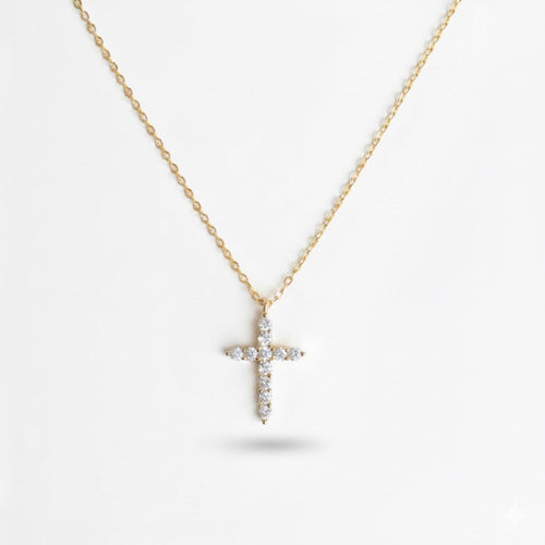 Dainty Sparkle Cross Necklace-0
