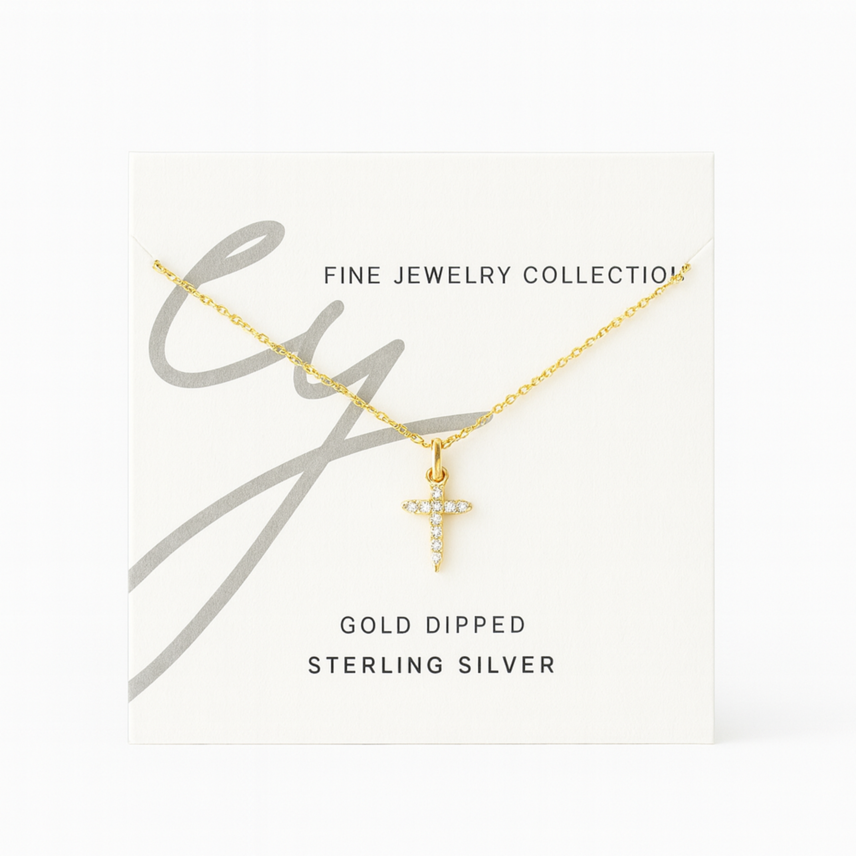 Dainty Sparkle Cross Necklace-2