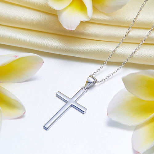 Cross Pendant Necklace Solid 925 Sterling Silver XFN8114