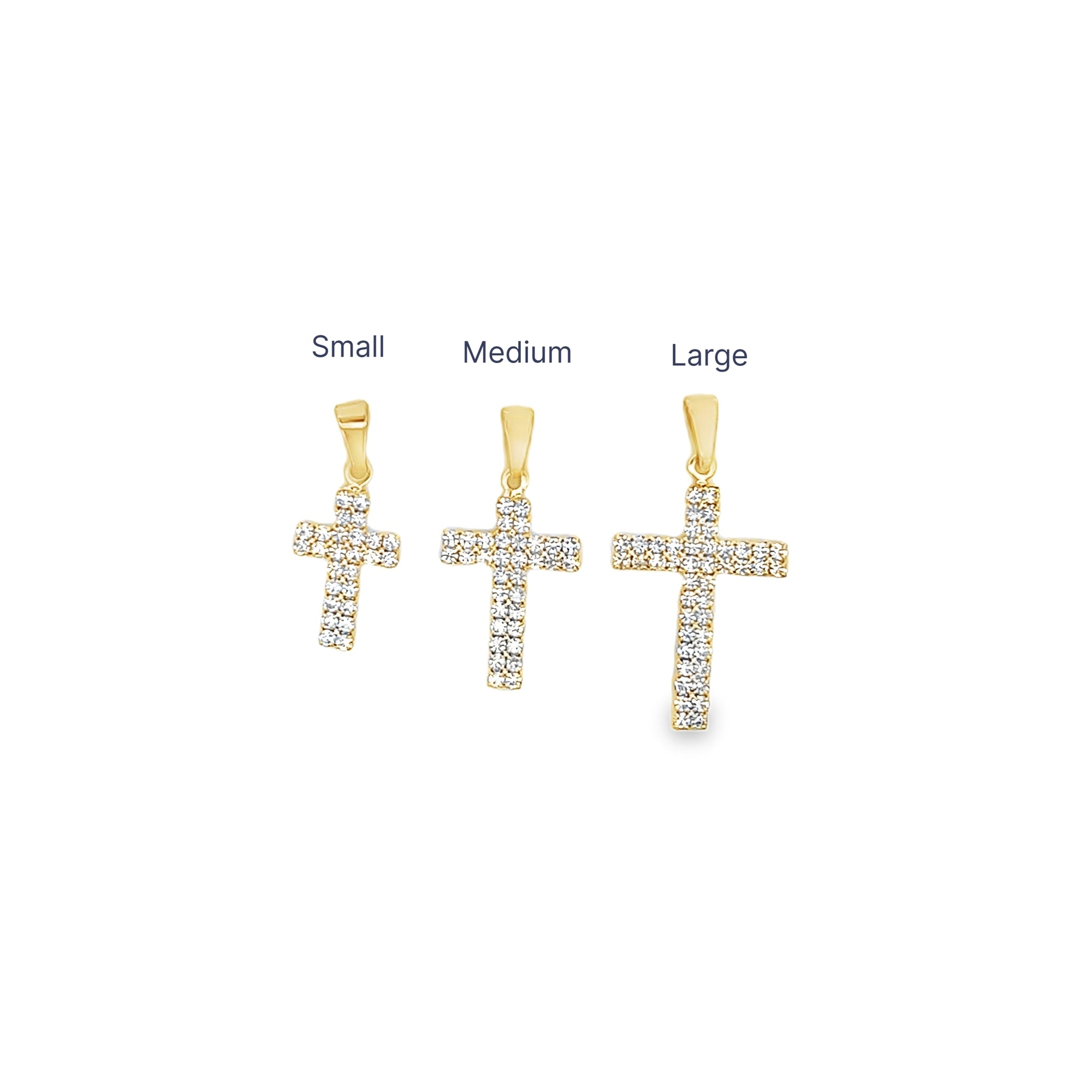 Gold Zirconia Cross Pendants (A241, A243, A242)
