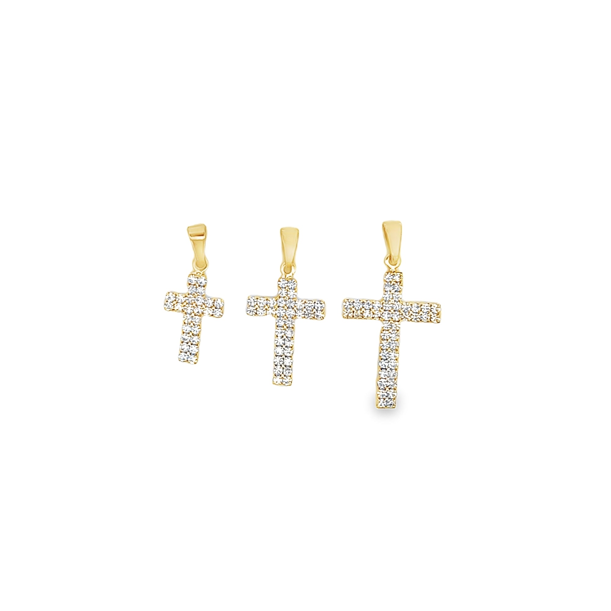 Gold Zirconia Cross Pendants (A241, A243, A242)